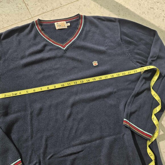 Vintage PAUL FRANK Monkey Pullover V-Neck SWEATER * LARGE - Picture 4 of 4